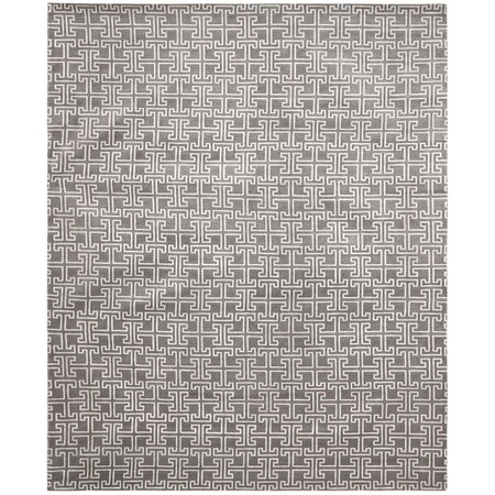 Safavieh 10 x 14 ft. Tibetan Hand Knotted Rectangle Area Rug Grey & Ivory TB832A-10